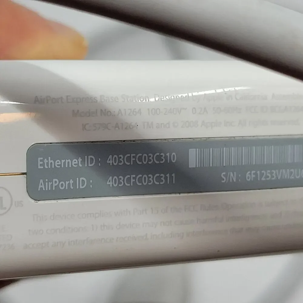 Apple AirPort Express  Wireless Router Extender A1264 with AC extension